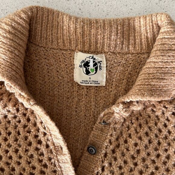 NWT Free People Snowdrift Pullover Camel Heather Ruffled Long Sleeve Collar Chic - Picture 13 of 16